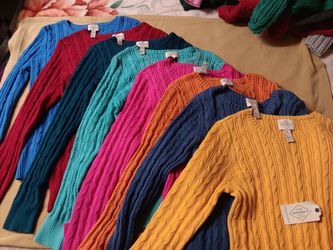 St John' Bay Women Cable Knit Crewneck Sweaters