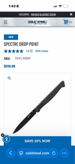 Cold steel spectrum drop point barley used