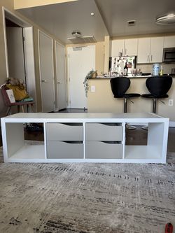 IKEA KALLAX Shelf Unit with Drawer Inserts – White