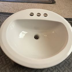 New White Self Rimming Universal Rundle Sink