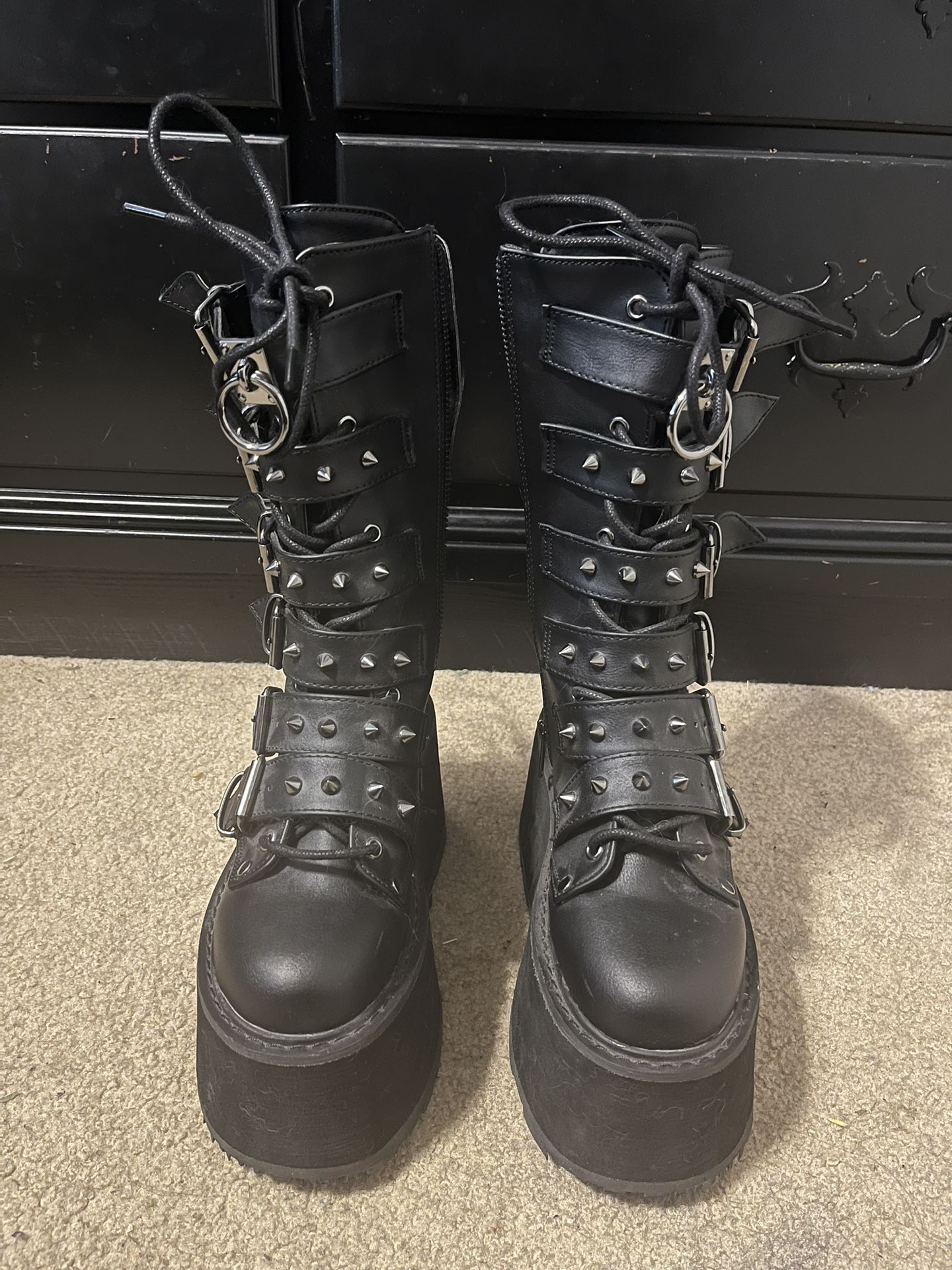 Demonia Damned 225 Black Combat Boots