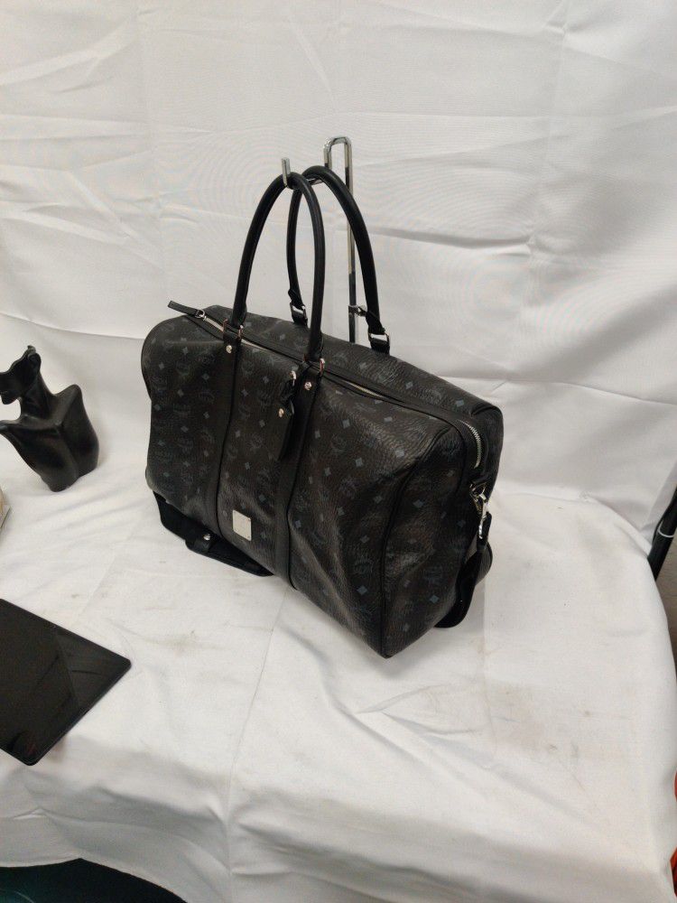 Mxm Black Leather Monogram Duffle Bag 158 3177
