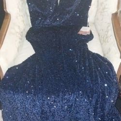 NEW WITH TAGS, SZ 12, SEQUIN VELVET MERMAID STYLE DRESS