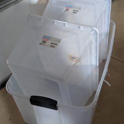 3 Large Clear Storage Containers 