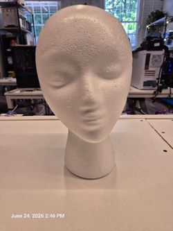 STYROFOAM FOAM MANNEQUIN WIG HEAD DISPLAY HAT CAP WIG HOLDER WHITE FOAM HEAD-USA $5