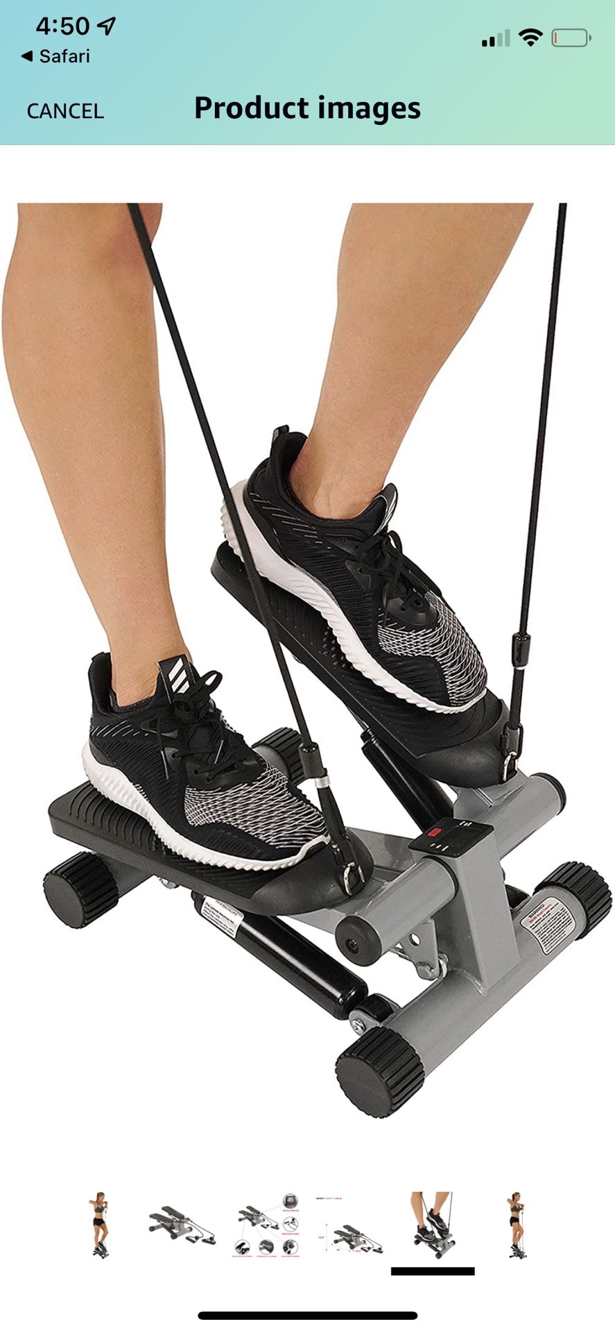Like New Sunny Health & Fitness Mini Stepper Stair Stepper Exercise Equipment with Resistance Bands