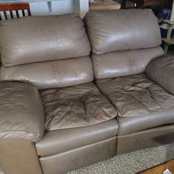 Leather Reclining Sofa 