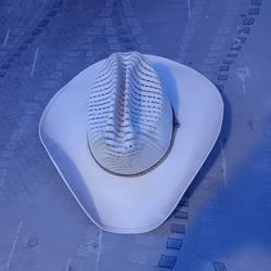 White Straw Cowboy Hat 