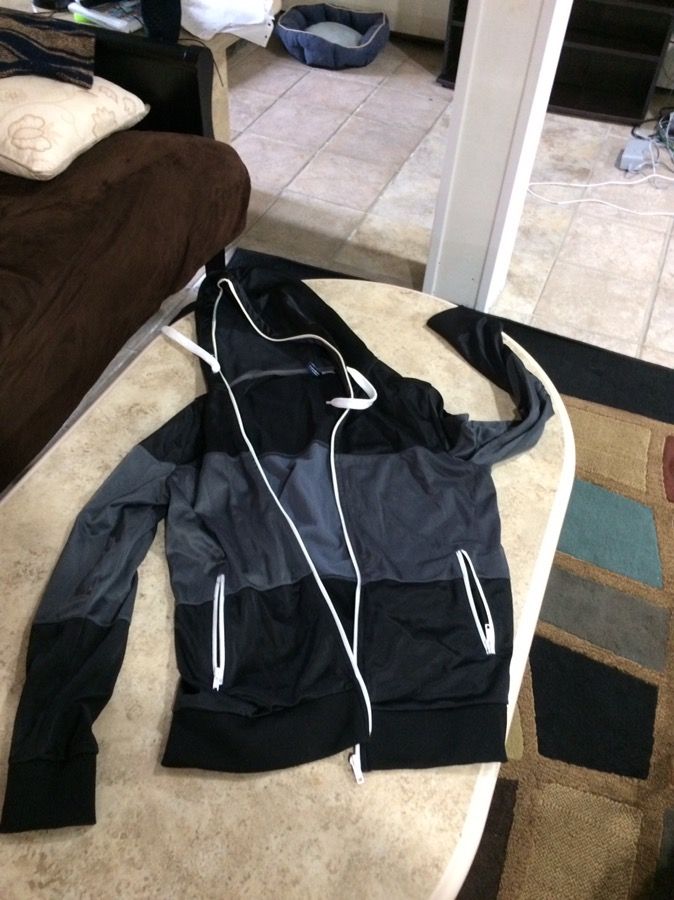 Zip up hoodie.