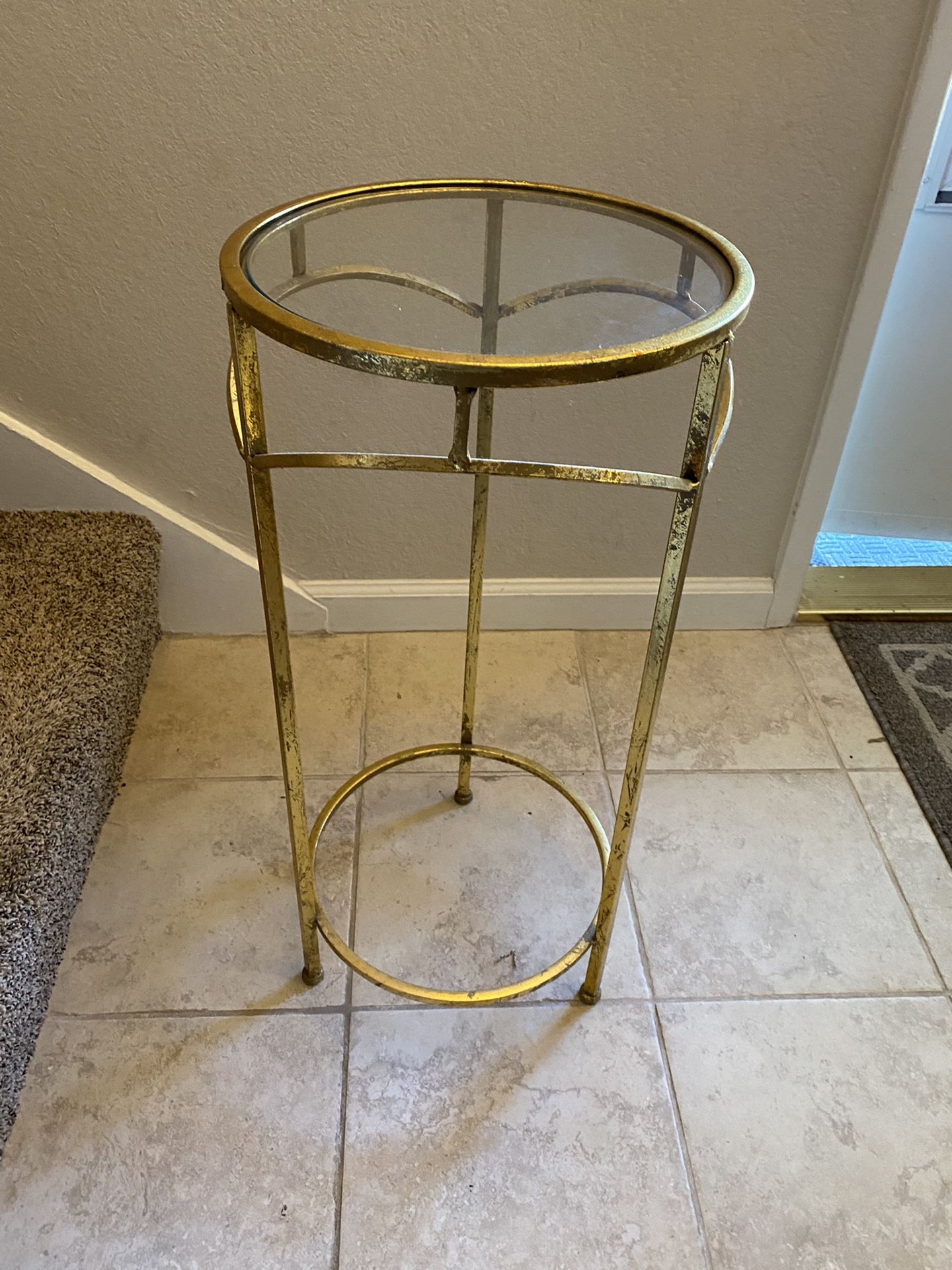 Gold Glass End Table