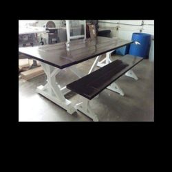 Farmhouse table and bench