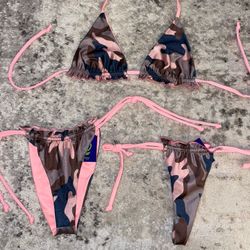 La Costanera Reversible Pink Camo Bikini