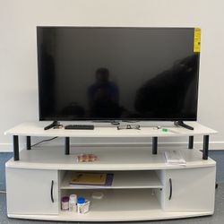 Furinno Jaya Entertainment Center Stand Unit/TV Desk for up to 55 inch, White