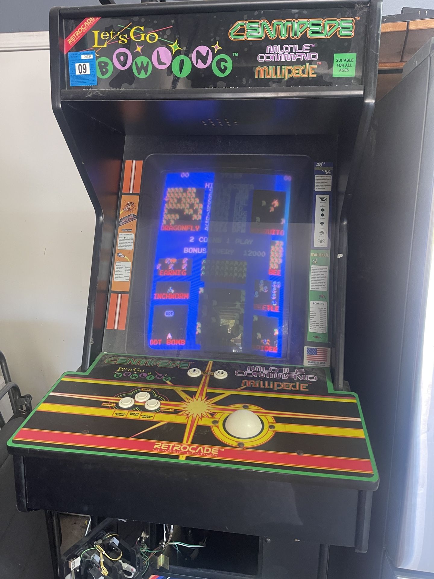 Missile Command, Centipede, Millipede And Bowling Classic Arcade Game