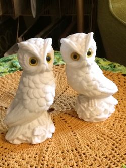 Vintage White Alabaster Owls 🦉🦉