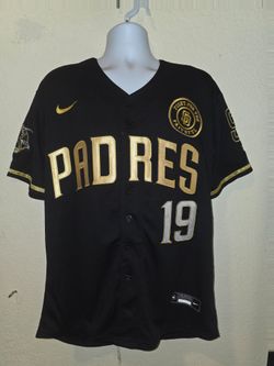 New Mens Padres Gywnn #19 Black/Gold Jerseys Stitched