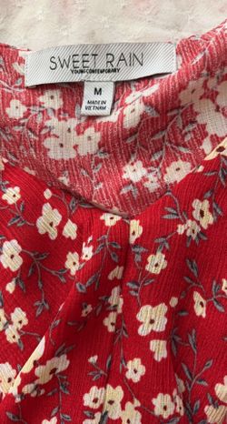 Red Floral Blouse
