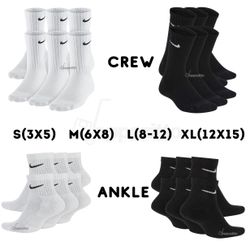 6 Pairs Nike Ankle Or Crew Socks All Size Available 
