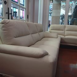 *Year End Sale Event!!!*---Sophisticated Valencia Beige Leather Sofa/Loveseat Sets---Limited Inventory!!!---Delivery/$10 Down Financing👌