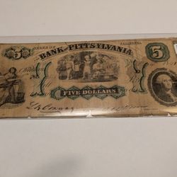 1861 Bank Of Pittsylvania $5 Bill