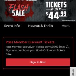 HOWL SCREAM SEAWORLD — $35 All Included ! Theme Park 
