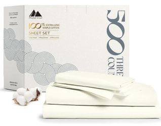 Mayfair Linen 500TC 100% Extra Long Staple Cotton 4pc Sheet Set. Ivory. King Size. NEW NEW
