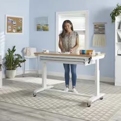 Husky Adjustable Height White Workbench Table 