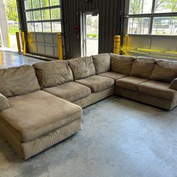 ( Free Delivery ) Large Light Beige Sectional Couch
