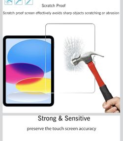 Screen Protector for iPad 11th A16 2025 [11 Inch] / 10th Generation 2022 [10.9 Inch], Tempered Glass [Face ID & Apple Pencil Compatible] Ultra Sensiti