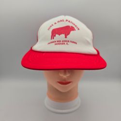 Vintage KC June & Hal Patinkin Red Angus Farms Illinois Trucker Adju. Snap. Hat