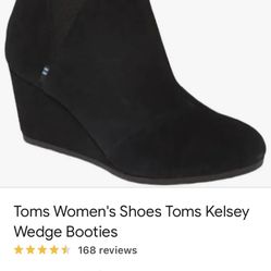 Toms Kelsey Black suede Booties