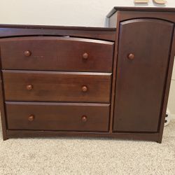 Cherry Wood Dresser/changing Table 