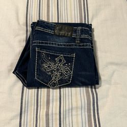 Blue embellished Boot Cut Jeans