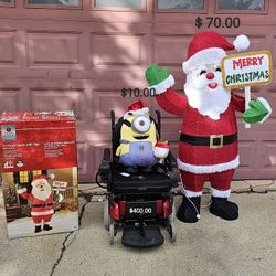Santa,scooters,minion 