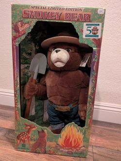 Vintage J.J. Wind 22" Smokey The Bear 50th Anniversary Plush (1994)