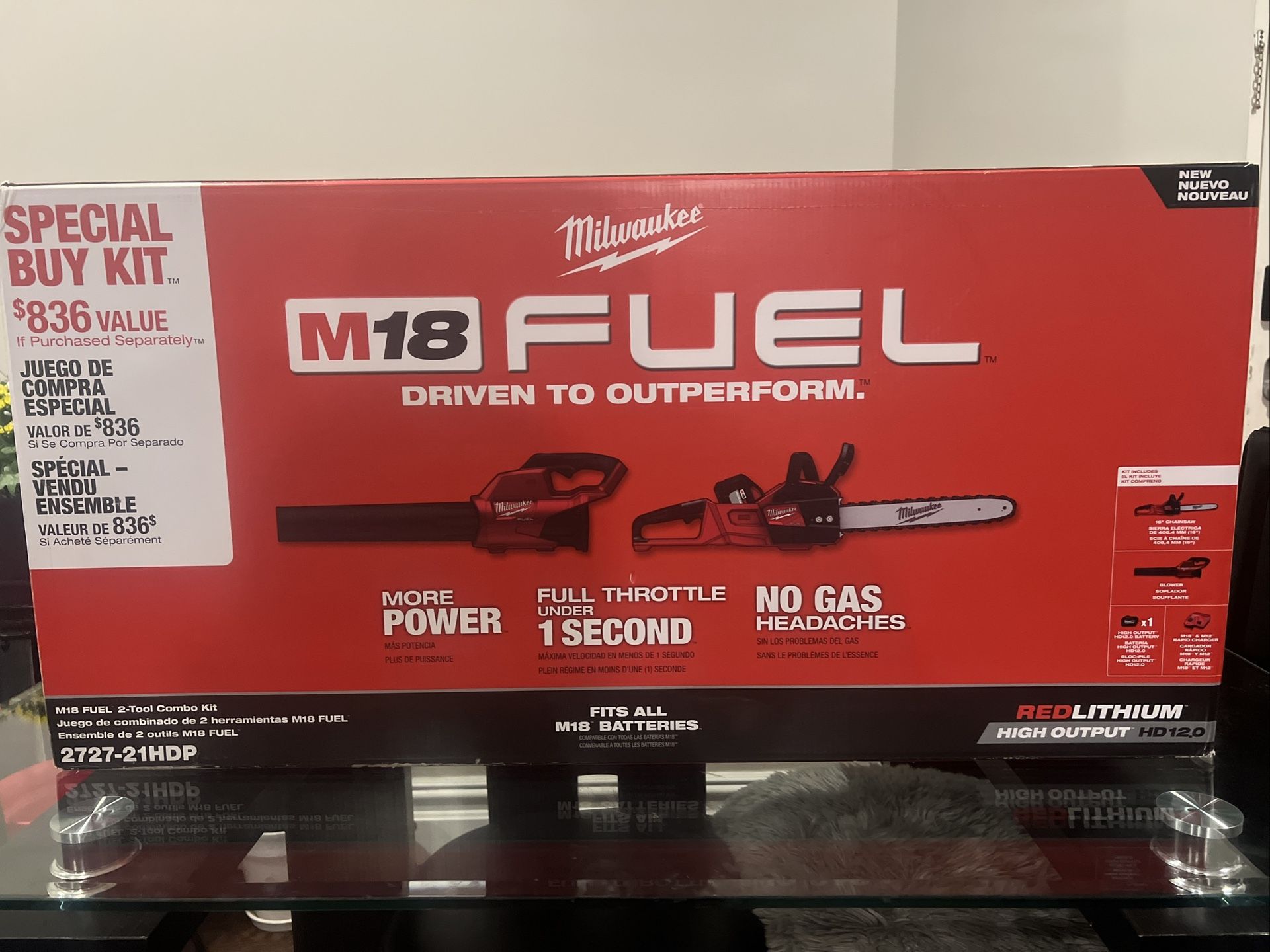 M18 FUEL 14 in. 18V Lithium-Ion Electric Battery Chainsaw, M18 FUEL Blower, 8AH Combo Kit (2-Tool)