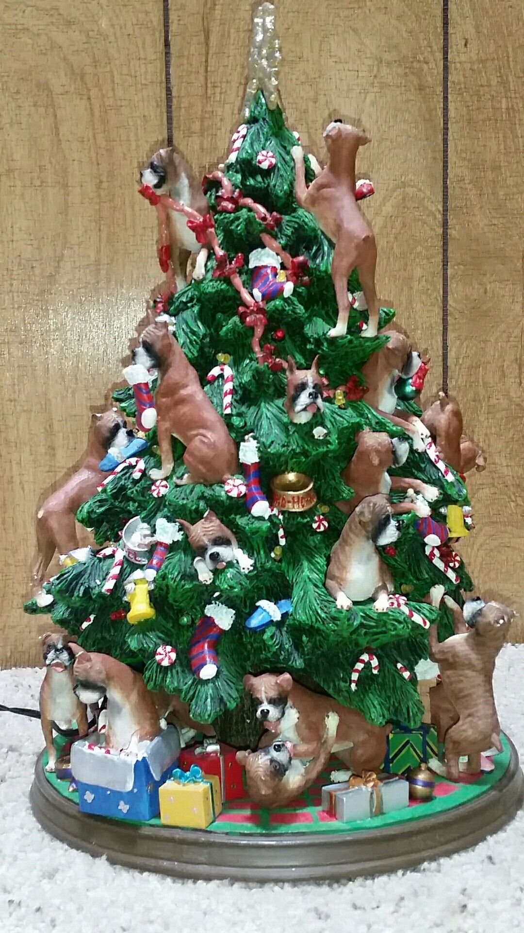 Boxer Dog Lighted Christmas Tree