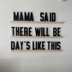 XL Letters/ Floating Shelves. 