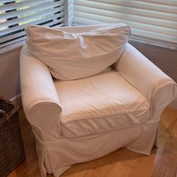 Mitchell Gold Pottery Barn Collab White Slipcovered Chair