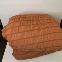 Terracotta Comforter  King Size, stripped Burnt Orange