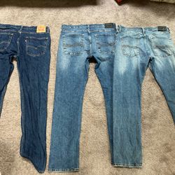 Two Pair Of Denizen Levi’s 232 And One Pair Levi 502