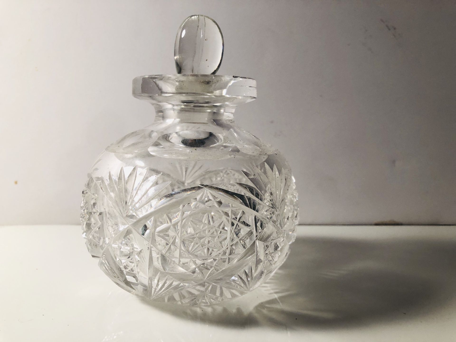 Crystal Clear Antique Perfume Glass Bottle