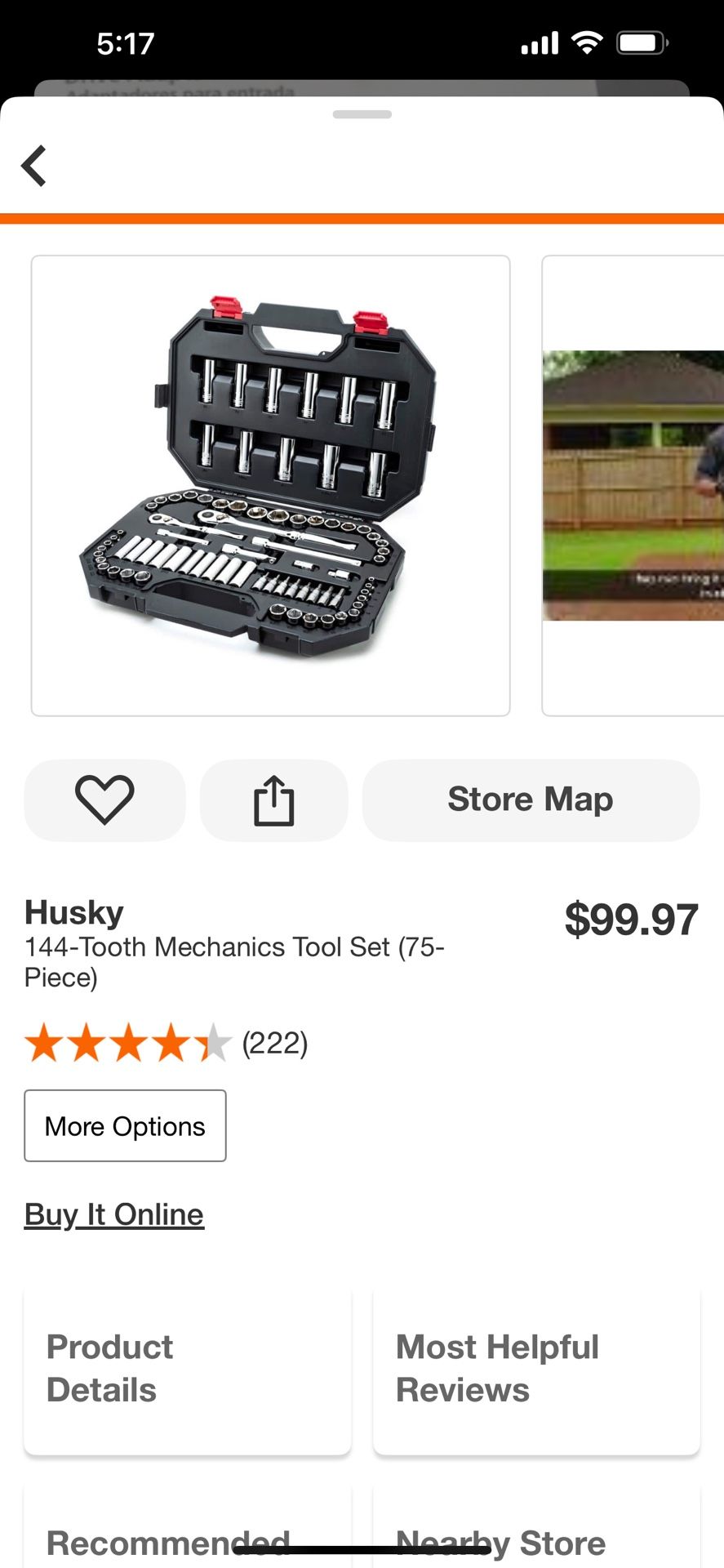 Husky Tool Set 75 Pieces