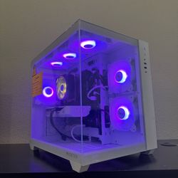 Custom Whiteout RTX Gaming PC Computer (Ryzen 5 5500, RTX 5060, 24GB RAM, 1TB NVMe SSD + 3TB HDD)