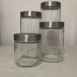 Set Of 4 Glass Jars
