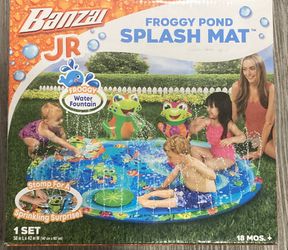 Banzai Jr Froggy Pond Splash Mat Summer Sprinker Water Play Fountain Fun NEW