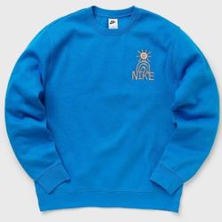 New Nike men's crew neck sweatshirt photo blue orange trance
