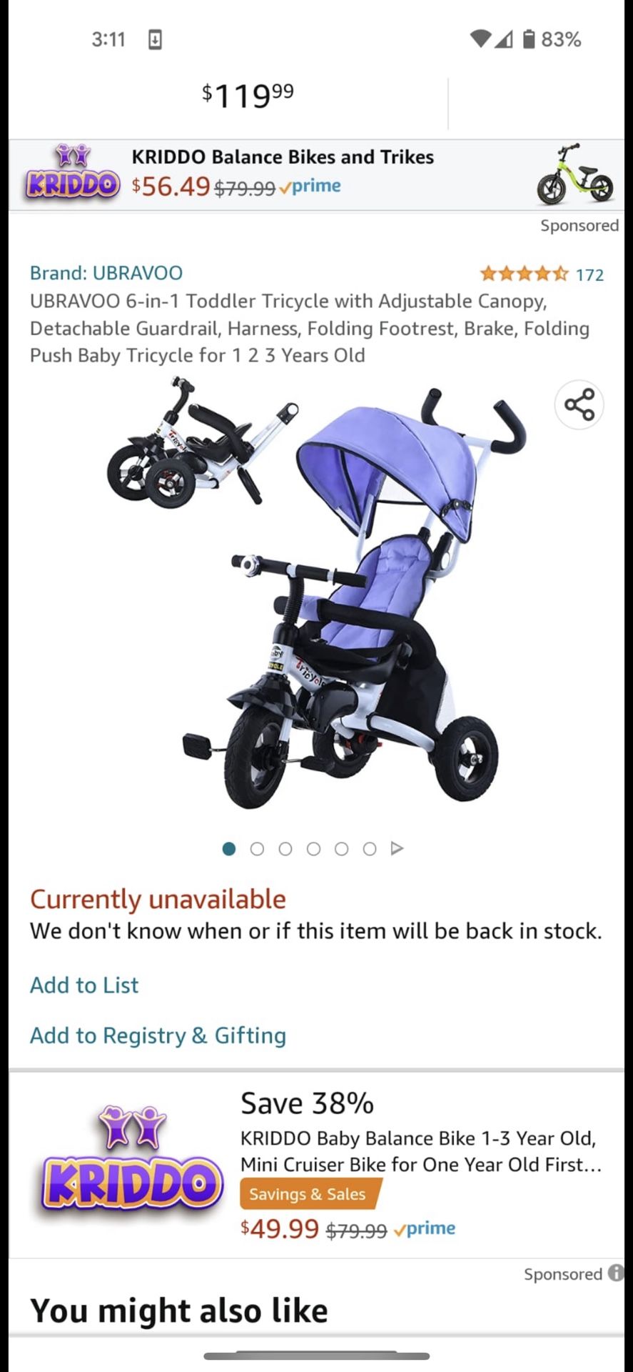 Ubravoo tricycle outlet