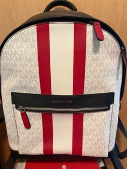 Michael Kors Signature Logo Stripe Backpack