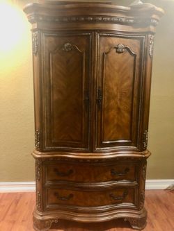 Dark Wood ARMOIRE/DRESSER with Drawers
